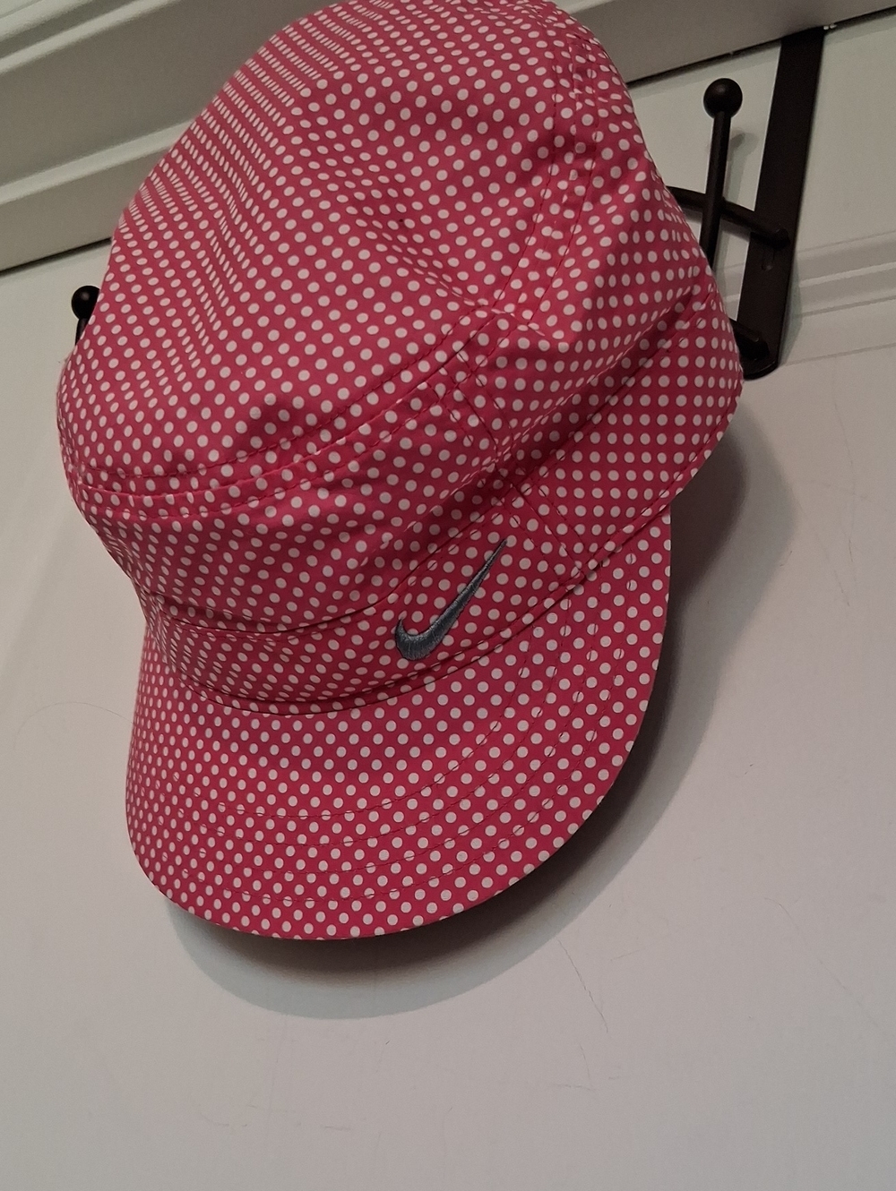 Womens Nike Pink Polka Dot Cap with Reflective Swoosh